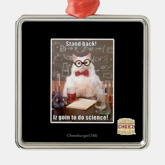 Ornement Carré Argenté Recule ! (Devant)