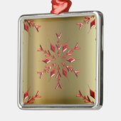 Ornement Carré Argenté Red Christmas Stars on Gold (Gauche)