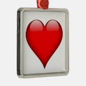 Ornement Carré Argenté Red Heart Love (Droite)