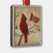 Ornement Carré Argenté Redbirds (Droite)