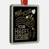 Ornement Carré Argenté Reflet de vos espoirs Motivation (Droite)