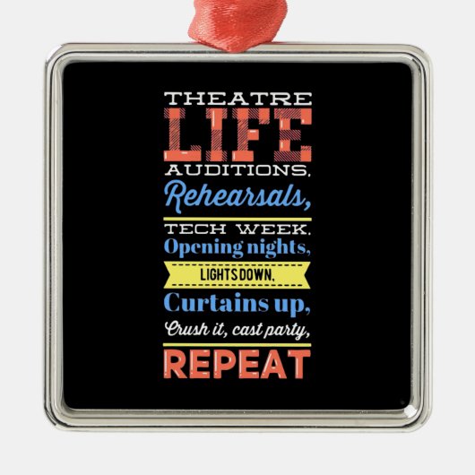 Ornement Carré Argenté Répétition de la vie théâtrale (Devant)