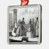 Ornement Carré Argenté Représentation de 'Le Pere Goriot' (Gauche)