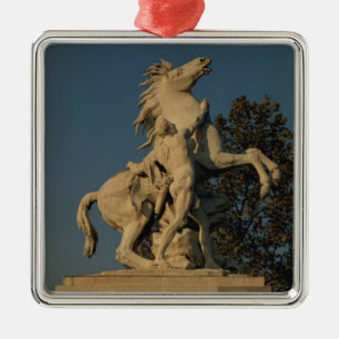 Ornement Carré Argenté Reproduction d'une de l'originall de deux "chevaux