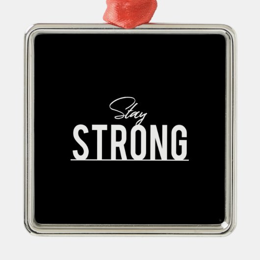 Ornement Carré Argenté rester fort (Devant)