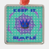 Ornement Carré Argenté Restez simple : l'art Motif de la Clarté Royale (Devant)