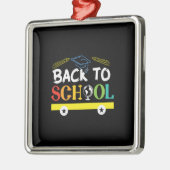 Ornement Carré Argenté Retour À L'École (Gauche)