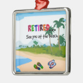 Ornement Carré Argenté Retraité...A la plage (Gauche)