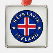 Ornement Carré Argenté Reykjavik Islande (Devant)