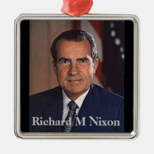 Ornement Carré Argenté Richard M. Nixon 37e Président