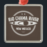 Ornement Carré Argenté Rio Chama River Nouveau Mexique Kayak<br><div class="desc">La rivière Rio Chama au Nouveau-Mexique,  un affluent majeur du Rio Grande,  traverse la zone sauvage du canyon de la rivière Chama - un canyon en grès multicolore dont les murs s'élèvent à 400 mètres au-dessus de la rivière en aval.</div>