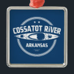 Ornement Carré Argenté Rivière Cossatot Arkansas Kayak<br><div class="desc">La rivière Cossatot est une rivière de 130 km de long dans les comtés de Howard,  Polk et Sevier dans l'Arkansas qui traverse la forêt nationale d'Ouachita et se jette dans le lac Gillham.</div>