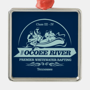 Ornement Carré Argenté Rivière Ocoee (rafting2)