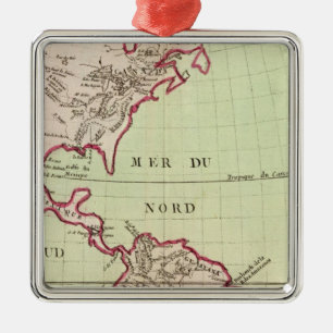 Ornement Carré Argenté Rivières et montagnes des Amériques