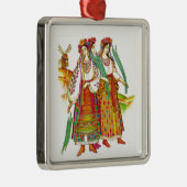 Ornement Carré Argenté Robe ukrainienne traditionnelle de Kyivschyna (Droite)