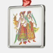 Ornement Carré Argenté Robe ukrainienne traditionnelle de Kyivschyna (Gauche)