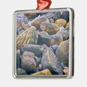 Ornement Carré Argenté Rochers colorés (Gauche)