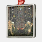 Ornement Carré Argenté Rockefeller Center Arbre de Noël, Anges, Neige (Gauche)