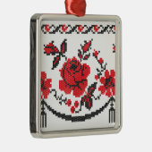 Ornement Carré Argenté Rose (Droite)