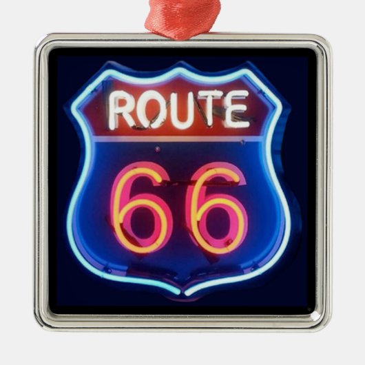 Ornement Carré Argenté Route 66 (Devant)