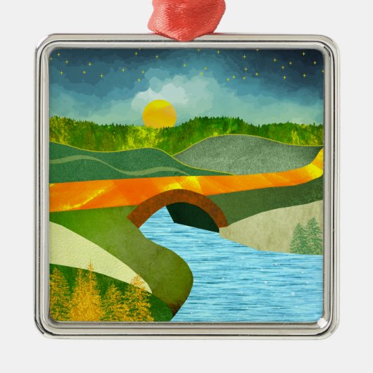 Ornement Carré Argenté Route d'or (Devant)