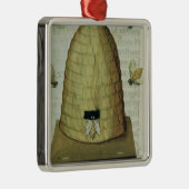 Ornement Carré Argenté Ruche et abeilles (Droite)