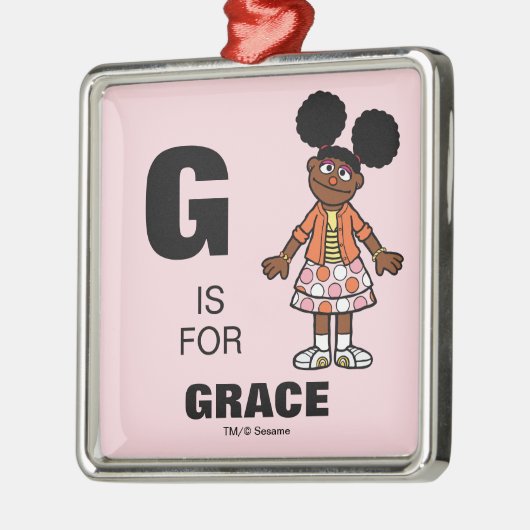 Ornement Carré Argenté Rue Sésame | Gabrielle Ajouter Votre Nom (Gauche)