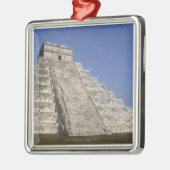 Ornement Carré Argenté Ruines maya chez Chichen Itza, pyramide de (Gauche)