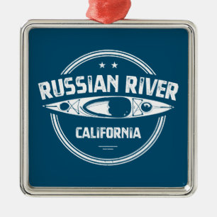Ornement Carré Argenté Russie California Kayak