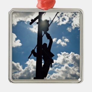 Ornement Carré Argenté Rusty the Lineman