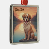 Ornement Carré Argenté Saint Bernard par le lac (Droite)