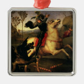 Ornement Carré Argenté Saint Georges combattant le dragon de Raphaël Sanz (Devant)