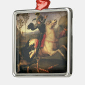 Ornement Carré Argenté Saint Georges combattant le dragon de Raphaël Sanz (Gauche)