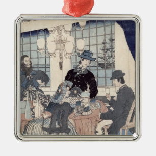 Ornement Carré Argenté Salon d'une maison des négociants étrangers à