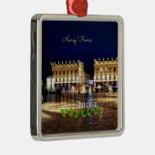 Ornement Carré Argenté Salutations de Noël de Nancy, France (Droite)