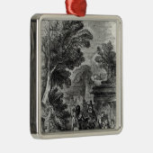 Ornement Carré Argenté Samoset, le visiteur indien (Droite)