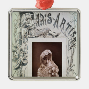 Ornement Carré Argenté Sarah Bernhardt dans le rôle de Marion Delorme