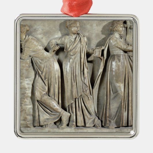 Ornement Carré Argenté Sarcophage des Muses (Devant)