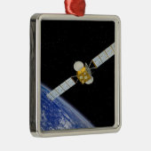 Ornement Carré Argenté Satellite de télécommunications (Droite)