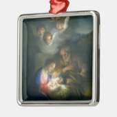 Ornement Carré Argenté Scène de nativité (Gauche)