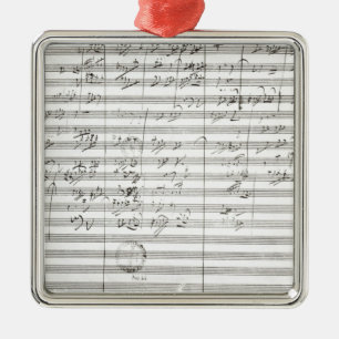 Ornement Carré Argenté Score pour le 3ème mouvement du 5ème symphonie
