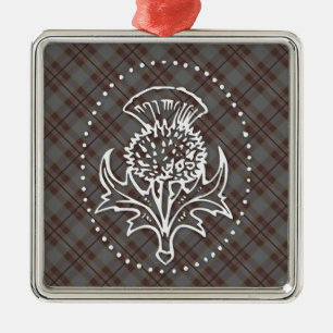 Ornement Carré Argenté Scottish Thistle Square Ornament
