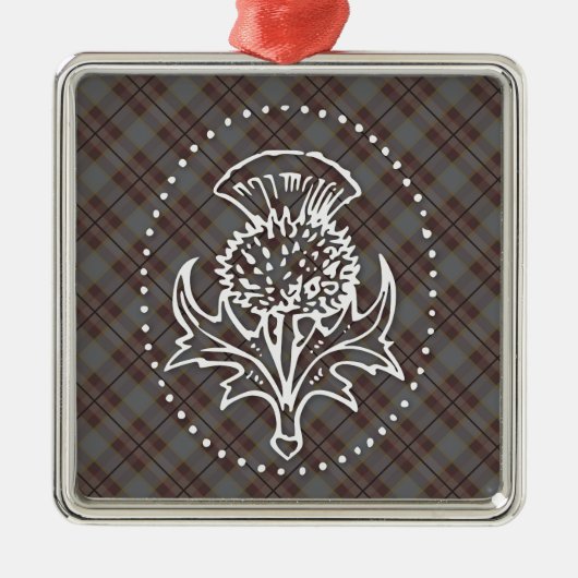 Ornement Carré Argenté Scottish Thistle Square Ornament (Devant)