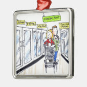 Ornement Carré Argenté Section des Aliments Surgelés du Morse (Gauche)