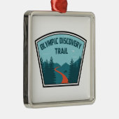 Ornement Carré Argenté Sentier de découverte olympique État de Washington (Droite)