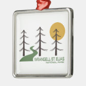 Ornement Carré Argenté Sentier du parc national Wrangell-St. Elias (Gauche)