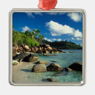 Ornement Carré Argenté Seychelles, île de Mahe, plage d'Anse Royale. 3