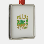 Ornement Carré Argenté Shamrock d'équipe (Droite)