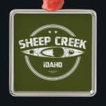 Ornement Carré Argenté Sheep Creek Wild Et Rivière Pittoresque Idaho Kaya<br><div class="desc">Le ruisseau Sheep dans l'Idaho traverse un canyon sinueux extrêmement étroit avec des parois verticales. Les débits d'eau élevés sont au printemps et fournissent de l'eau vive aux plaisanciers les plus expérimentés.</div>