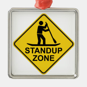 Ornement Carré Argenté SIGNE ROUTIER DE LA ZONE DE Paddleboard